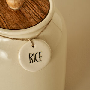 Rice Seramik Kavanoz Krem (2700 Ml) Krem