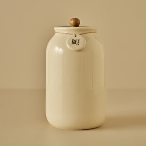 Rice Seramik Kavanoz Krem (2700 Ml) Krem