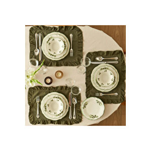 Julia Stoneware 24 Parça 6 Kişilik Yemek Takımı Yeşil Yeşil