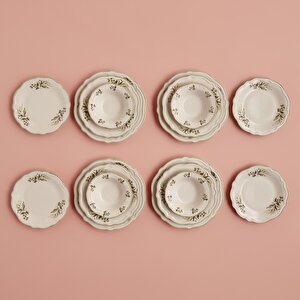 Julia Stoneware 24 Parça 6 Kişilik Yemek Takımı Yeşil Yeşil