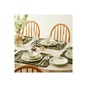 Julia Stoneware 24 Parça 6 Kişilik Yemek Takımı Yeşil Yeşil