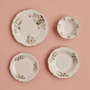 Julia Stoneware 24 Parça 6 Kişilik Yemek Takımı Yeşil Yeşil
