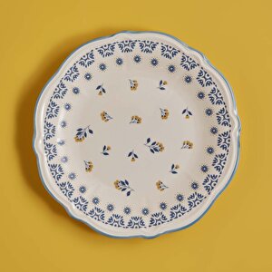 Mabel Stoneware 24 Parça 6 Kişilik Yemek Takımı Mavi Mavi