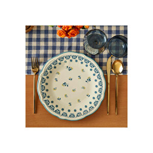 Mabel Stoneware 24 Parça 6 Kişilik Yemek Takımı Mavi Mavi