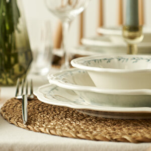 Isabella Stoneware 24 Parça 6 Kişilik Yemek Takımı Yeşil Yeşil