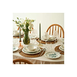 Isabella Stoneware 24 Parça 6 Kişilik Yemek Takımı Yeşil Yeşil