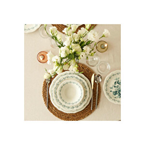 Isabella Stoneware 24 Parça 6 Kişilik Yemek Takımı Yeşil Yeşil