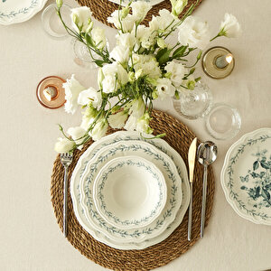 Isabella Stoneware 24 Parça 6 Kişilik Yemek Takımı Yeşil Yeşil