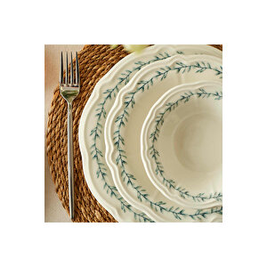 Isabella Stoneware 24 Parça 6 Kişilik Yemek Takımı Yeşil Yeşil