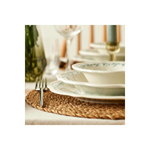 Isabella Stoneware 24 Parça 6 Kişilik Yemek Takımı Yeşil Yeşil