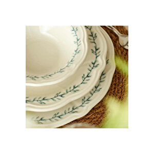 Isabella Stoneware 24 Parça 6 Kişilik Yemek Takımı Yeşil Yeşil