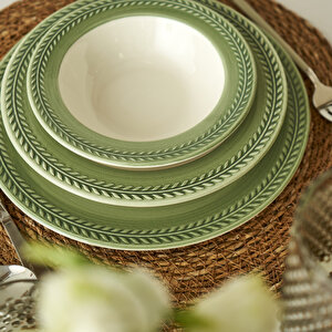 Monica Stoneware 12 Parça 4 Kişilik Yemek Takımı Yeşil Yeşil