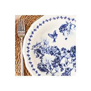 Vanessa Porselen 24 Parça 6 Kişilik Yemek Takımı Mavi Mavi