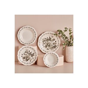 Isabella Stoneware 48 Parça 12 Kişilik Yemek Takımı Yeşil