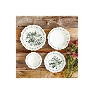 Isabella Stoneware 48 Parça 12 Kişilik Yemek Takımı Yeşil