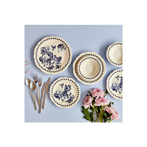 Vanessa Stoneware 48 Parça 12 Kişilik Yemek Takımı Mavi