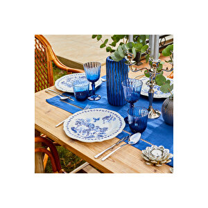 Vanessa Stoneware 48 Parça 12 Kişilik Yemek Takımı Mavi