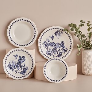 Vanessa Stoneware 48 Parça 12 Kişilik Yemek Takımı Mavi