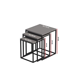 Zigon Sehpa 3'lü Küp Atlantik Çam Atlantik Çam