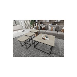 Orta Sehpa Ve Zigon Sehpa Alize Set Traverten Traverten