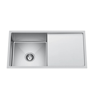 Elegante Paslanmaz Çelik Damlalıklı El Yapımı Mutfak Eviyesi Inoks 3mm Kalınlık 86x45cm