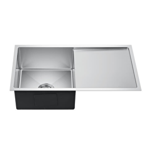 Elegante Paslanmaz Çelik Damlalıklı El Yapımı Mutfak Eviyesi Inoks 3mm Kalınlık 86x45cm
