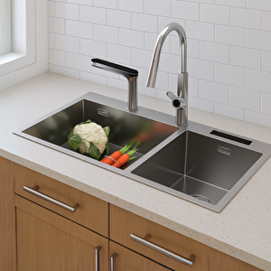 Smart Tech Kurutma Teknolojili Akıllı Mutfak Eviyesi Inox - 80x45 Cm Krom