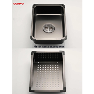 Mutfak Eviyesi Teknolojik Akıllı Eviye Paslanmaz Çelik -NANO PVD Kaplama 75x46cm