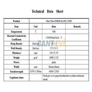 Egzoz Sargı Bandı 5cmx5mt Cam Elyaf Şerit Yanmaz Egzoz Bezi Yapışkansız