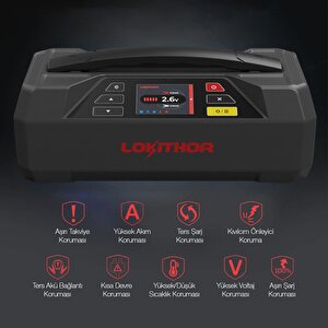Lokithor Jtc4250 12v/220v 4250amp Lifepo4 Akıllı Akü Test + Akü Takviye + Akü Şarj Cihazı