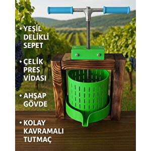 Hitit Manuel 4.5 Litre Mini Çevirme Kollu Pres Meyve Sıkacağı