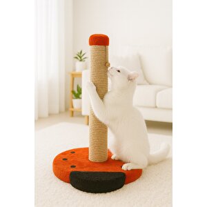 Pet Uğur Böceği Kedi Tırmalama Platformu Kırmızı