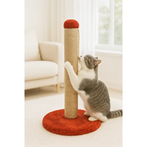 Pet Yuvarlak Kedi Tırmalama Platformu Kırmızı