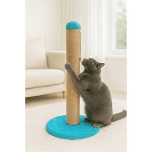 Pet Yuvarlak Kedi Tırmalama Platformu Mavi