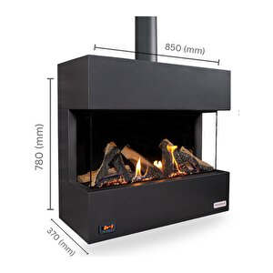 Revega H75ub Uzaktan Kumandalı Hermetik Doğalgazlı Şömine Soba