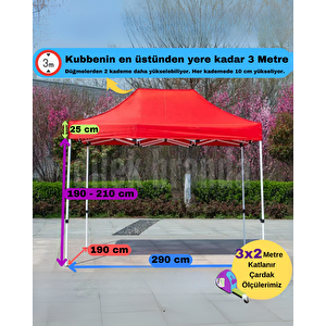 Reyo 3x2 Turkuaz Katlanabilir Makaslı Çardak Tente
