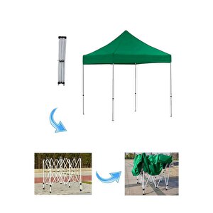 3x2 Açık Yeşil Katlanabilir Makaslı Çardak Tente