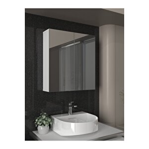 Binary Banyo Üst Dolabı Aynalı Dolap Çok Amaçlı Dolap Beyaz