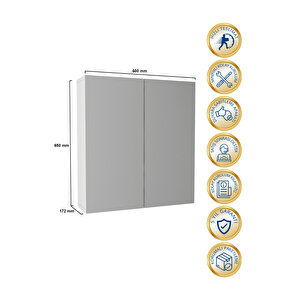 Binary Banyo Üst Dolabı Aynalı Dolap Çok Amaçlı Dolap Beyaz