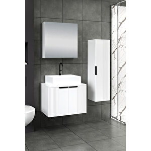 %100 Mdf -  65 Cm Chester Banyo Dolabı + 30 Cm Boy Dolabı