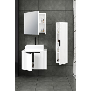%100 Mdf -  65 Cm Chester Banyo Dolabı + 30 Cm Boy Dolabı