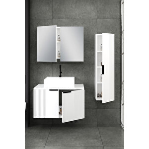 %100 Mdf - 80 Cm Chester Banyo Dolabı + 30 Cm Boy Dolabı