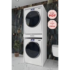 %100 Mdf Kurutmalı Çamaşir Makinesi Dolabi Beyaz