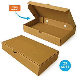 25x16x4 Cm Karton Kraft Kutu | 25 ADET | Kargo Gıda Kutusu | Pide Tost Lahmacun Kahve