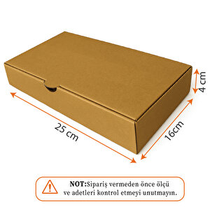 25x16x4 Cm Karton Kraft Kutu | 25 ADET | Kargo Gıda Kutusu | Pide Tost Lahmacun Kahve