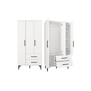Nuna Gardırop 3 Kapaklı 2 Çekmeceli – 180x90 Cm Genç Ve Yatak Odası Dolabı