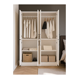 Arden 4 Kapaklı Gardırop - 182 Cm Y, 122 Cm G - Genç Odası Ve Yatak Odası Gardırop