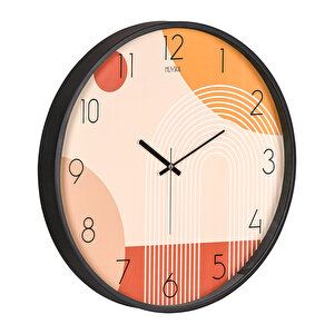 Muyika Pino Amore Siyah Metal Kasa Gerçek Cam 47 Cm Sessiz Mekanizma Dekoratif Duvar Saati Mds-47