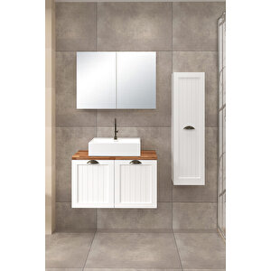 %100 Mdf - 80 Cm Aren Banyo Dolabı + 30 Cm Aren Boy Dolabı