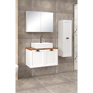 %100 Mdf - 80 Cm Aren Banyo Dolabı + 30 Cm Aren Boy Dolabı